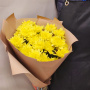 Букет из 5-и жёлтых кустовых хризантем 