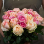 Букет 25 нежно розовых роз 50-60см