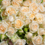 Букет из 15 кремовых кустовых роз